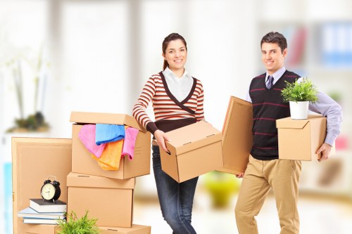 Edgware moving truck loading items for a home relocation