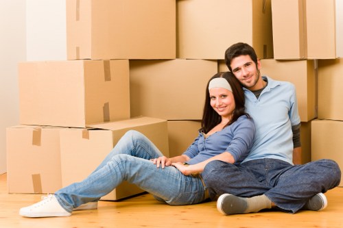 Removal van loading household items for an Edgware move
