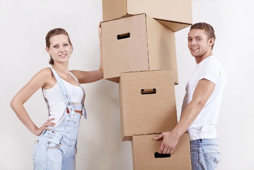 Local removals vehicle loading items for an Edgware move